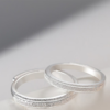 Exquisite Couple's Silver Ring - High-End Finger Ring, Pure Silver Couple's Ring - Image 3