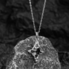 "Irregular Charm: Asymmetrical Star-Shaped Lock Necklace with Minimalist Pendant" - Image 3
