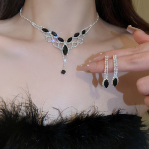 Elegant Tassel Earring Necklace Set for Women - Exuding Luxury and Sophistication