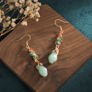 Exquisite Jade Magnolia Earrings - A Timeless Piece of Elegance