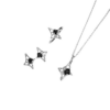 "Irregular Charm: Asymmetrical Star-Shaped Lock Necklace with Minimalist Pendant" - Image 4
