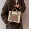 Fashionable Women's Single Shoulder Handbag - Black and Brown Waterproof Commuter Bag