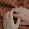 Exquisite Couple's Silver Ring - High-End Finger Ring, Pure Silver Couple's Ring - Image 8