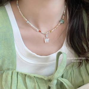 "Whisker Wonders: Double-Layer Colorful Cat Pendant Necklace"